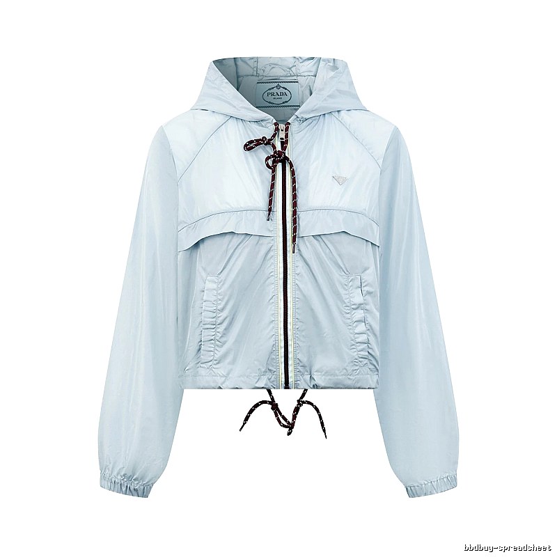 Zip Jacket with Drawcord Zip Detail from Prada